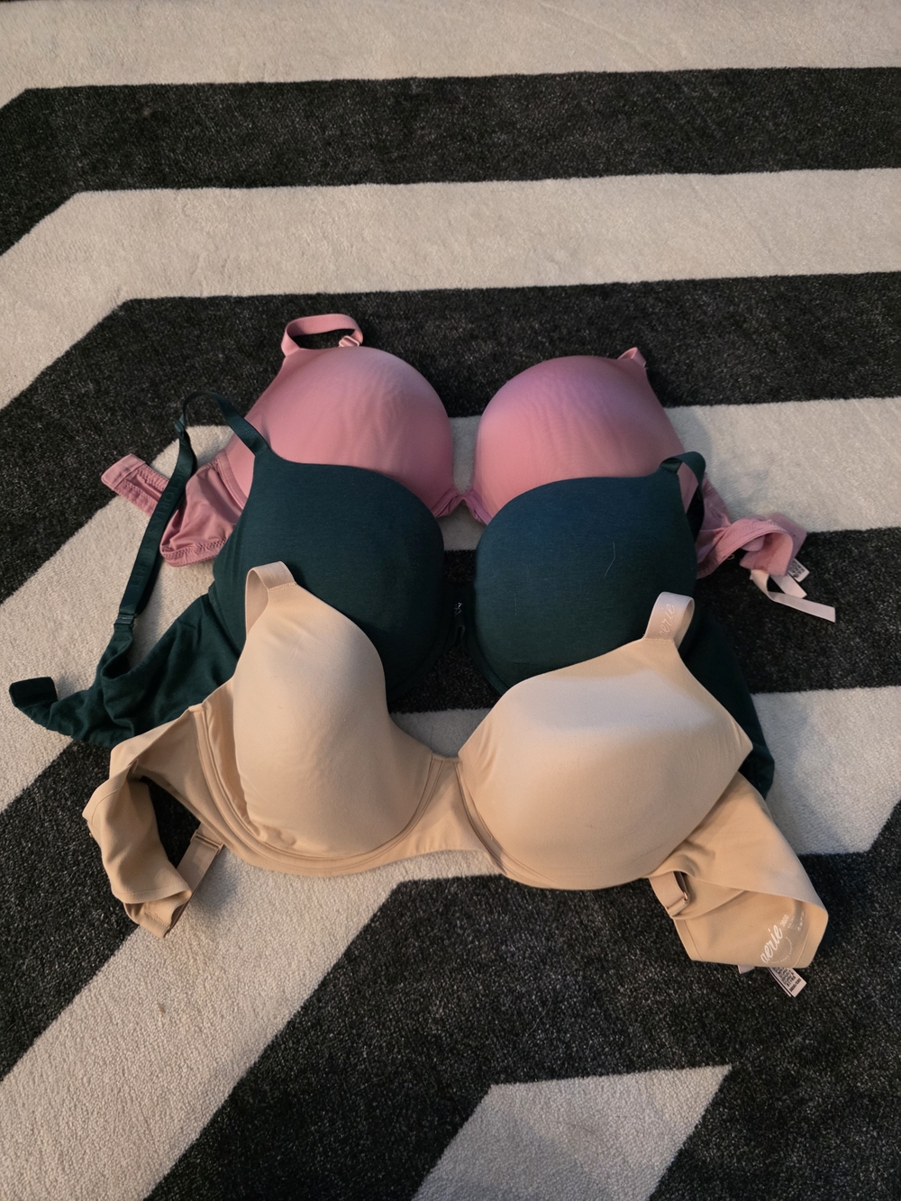 2 Victoria's Secret And 1 Aerie Bra in Pink, Green, And  Nude